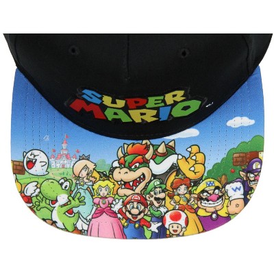 Nintendo Super Mario Embroidered Character Group Youth Adjustable Snapback Hat - image 2