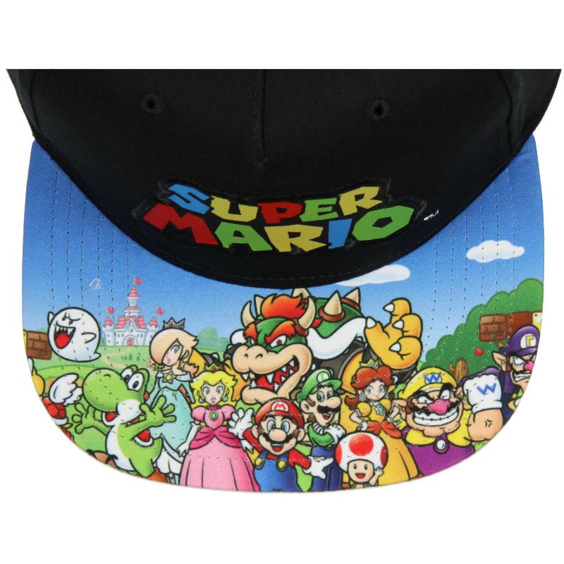 Nintendo Super Mario Embroidered Character Group Youth Adjustable Snapback Hat Multicoloured, 2 of 4