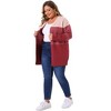 Agnes Orinda Women's Plus Size Striped Color Block Side Slit Long Sleeve Open Front Casual Knit Sweaters Cardigan - 3 of 4