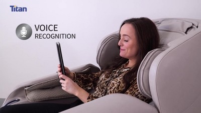 Taupe Luxury Faux Leather 60'' Massage Chair with Voice Activation