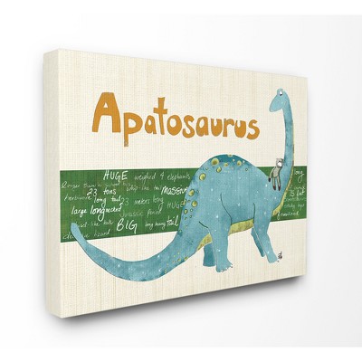 Apatosaurus Dinosaur Oversized Stretched Canvas Wall Art (30"x40"x1.5") - Stupell Industries