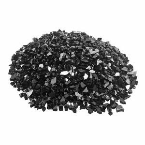 VEVOR Fire Glass, 10 LBS / 4.5 KG High-Temperature Resistant Fireplace Rocks, 1/2-Inch / 12.7 mm Reflective & Smokeless Firepit Glass Rock, Black - 1 of 4
