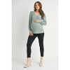 Hello Miz Women's Ribbed Long Sleeve V Neck Maternity Top - 4 of 4