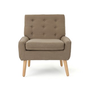 Eilidh Mid Century Tufted Accent Chair Taupe - Christopher Knight Home, Brown