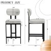 Set Of 2 Modern Bar Stool with Metal Legs,Upholstered Counter High Chairs for Dining Room or Kitchen Island-Maison Boucle - 4 of 4