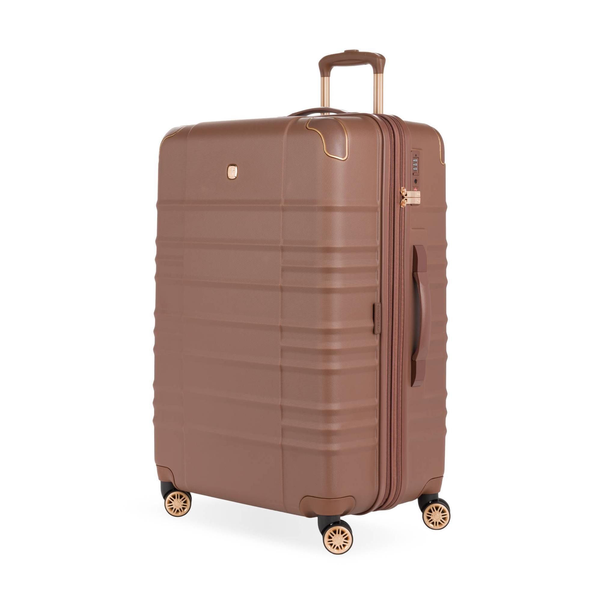 SWISSGEAR Cascade II Hardside Large Checked Spinner Suitcase - Maple: Tear-Resistant, 8 Wheels