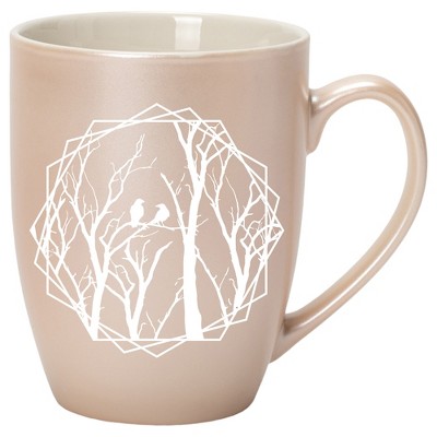 Elanze Designs Birds and Branches Precious Pearl 10 ounce New Bone China Coffee Cup Mug
