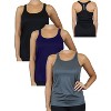 Galaxy By Harvic Women's Moisture Wicking Racerback Tanks- 3 Pack - image 2 of 2