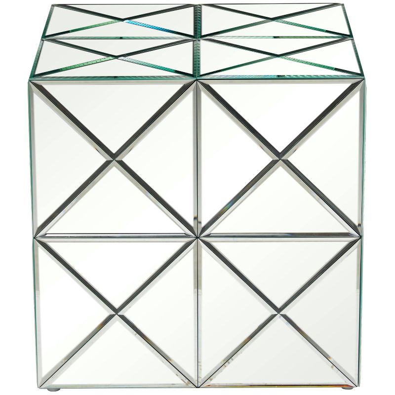 Glam Glass Geometric Cube Accent Table Silver - Olivia &#38; May, 4 of 6