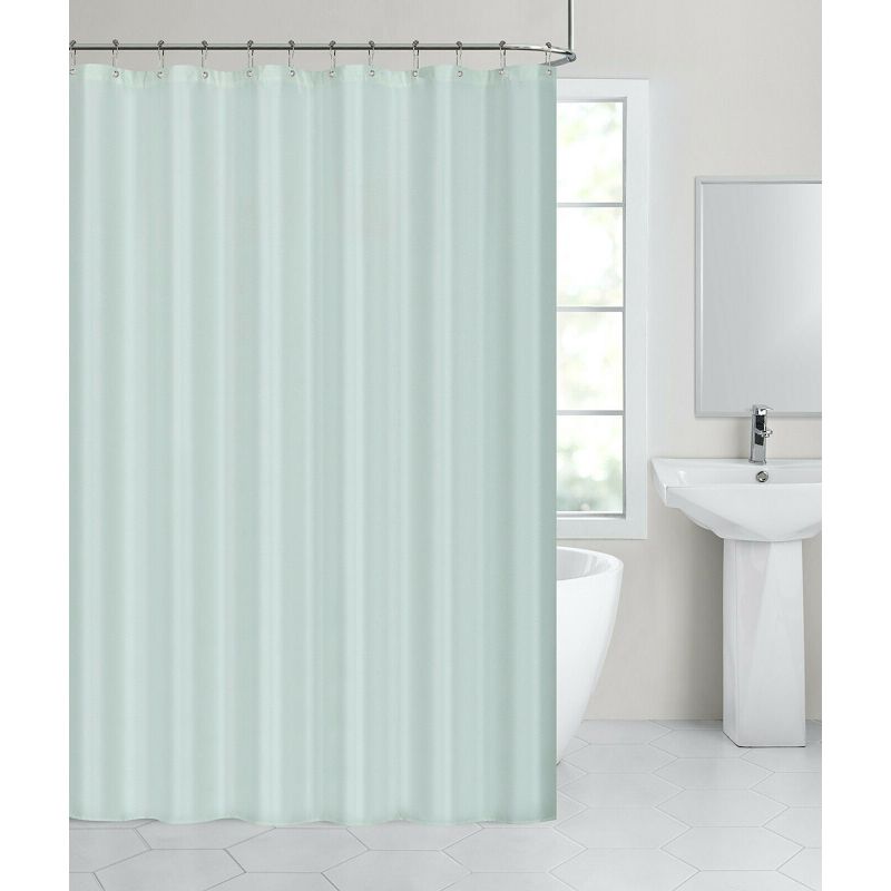 Kate Aurora Hotel Collection Water Resistant Fabric Shower Curtain Liner - Seamist/Aqua, 1 of 6