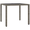 vidaXL 3 Piece Patio Dining Set - Poly Rattan, Cushions, Tempered Glass Tabletop, Gray, Outdoor/Garden Furniture - 4 of 4