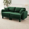 2-Seater Loveseat Sofa with Pillows, Sofa with Shell-Shaped Armrests and Cylindrical Legs, Boucle Fabric Sofa with Wood Frame-Coolbibila - 2 of 4