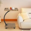 Mobile C-Shaped End Table with Wheels - Adjustable Height Slide Under Sofa Table, Rolling TV Tray & Laptop Desk for Couch, Bed, Living Room - 4 of 4