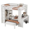 Sapphtopaz Wood Bunk Bed with Dismountable Lower Bed&Desk Versatile Bed Frame with Built-in Shelves&Wardrobe, Loft Bed for Teens - 4 of 4