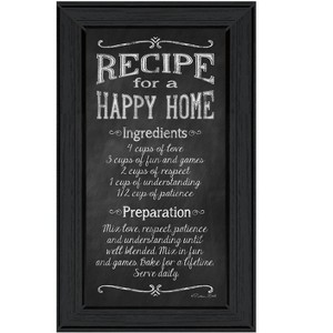 "Recipe for a Happy Home" by Susan Ball, Ready to Hang Framed Print, Black Frame - 1 of 4