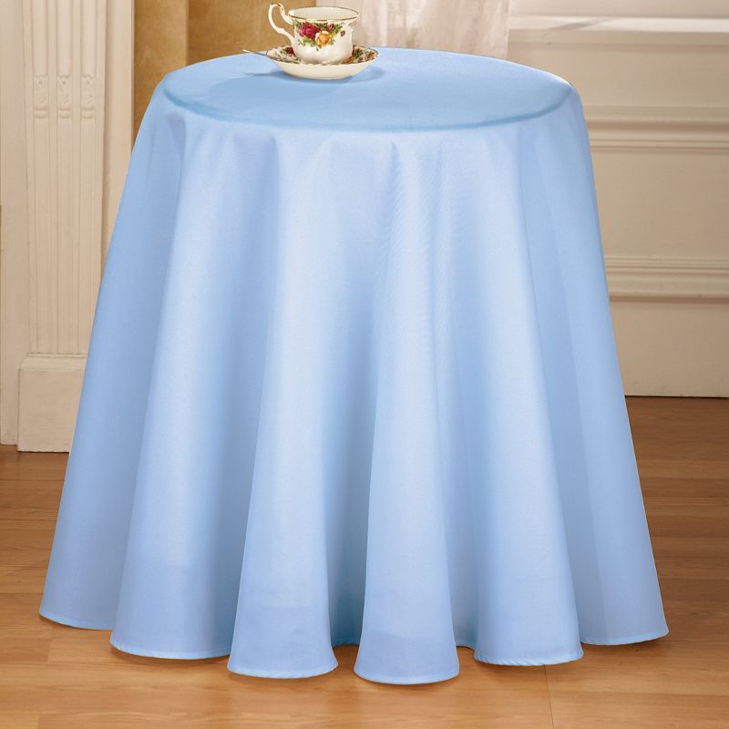 Collections Etc 70 Inch Round Solid Colored Tablecloth, 100% Durable Polyester, 3 of 4