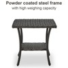 POCASSY 23.6" * 23.6" Outdoor Side Table, Wicker Rattan Patio End Table for Patio, Balcony, Pool, Two-tier - 2 of 3