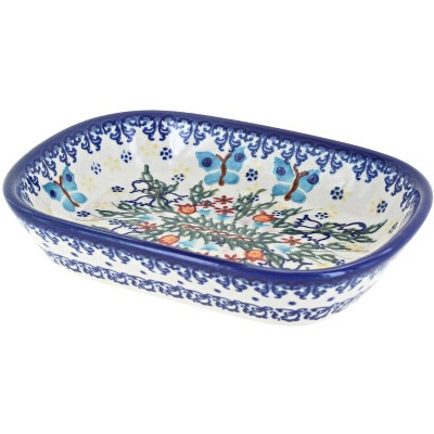 Blue Rose Polish Pottery Garden of Eden Olive Dish