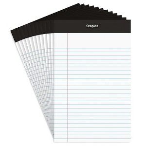 TRU RED Notepad 5" x 8" Narrow Ruled White 50 Sheets/Pad Dozen Pads/Pack (TR57338) - 1 of 4
