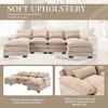MOONMISS 110" oversized Chenille 4-Seat U-shaped combination sofa , high quality sponge filling, solid wood frame for Living Room - 3 of 4