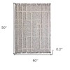 HomeRoots 60" X 50" Gray Woven Cotton Striped Throw Blanket with Fringe - 3 of 4