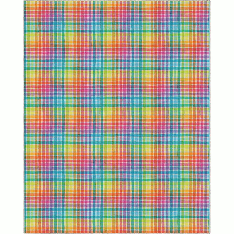 Crayola Multi Plaid Multicolor Area Rug by Well Woven, 1 of 9
