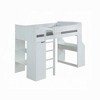 Infurnic Beds, Bunk Bed Twin Over Twin with Ladder, High Guardrail, Desk and Wardrobe, Space Saving Bunk Bed for Kids, White, 76.77"*36"*72" - 3 of 4