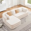 106" Teddy Fabric No Assembly 32D Boneless Sofa,Contrast color design,Fluffy Comfy Couch with L-Shaped Chaise,for Living Room - 2 of 4