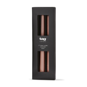 tag Color Studio 12" Traditional Taper Unscented Smokeless Paraffin Wax Candle Blush Set of 4 Burn Time 8 hrs. - 1 of 3