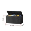 VisioGear Deck Boxes, 2-Piece 80 Gal Outdoor Storage Deck Box, Small Patio Storage Bin for Garden Tools, Black, 46.26"*18.7"*23.23" - 3 of 4