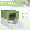 FONTOI Enclosed Cat Litter Box with Scoop, Hooded Kitty Litter Boxes with Drawer Tray, Smell Proof Cat Potty Pet Toilet, Light Green 18.8"* 14"*14.5" - 4 of 4