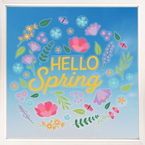 Big Dot of Happiness Hello Spring Window Clings, Reusable Seasonal Window Sticker, Floral Decals, Spring Static Clings for Kid-Friendly Party Decor - 1 of 4