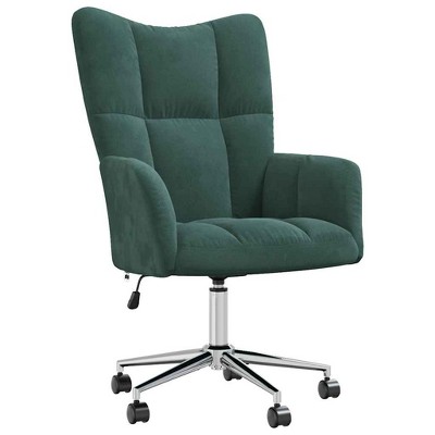 vidaXL Relaxing Chair Light Gray Velvet (100% polyester), steel Standard - Dark Green