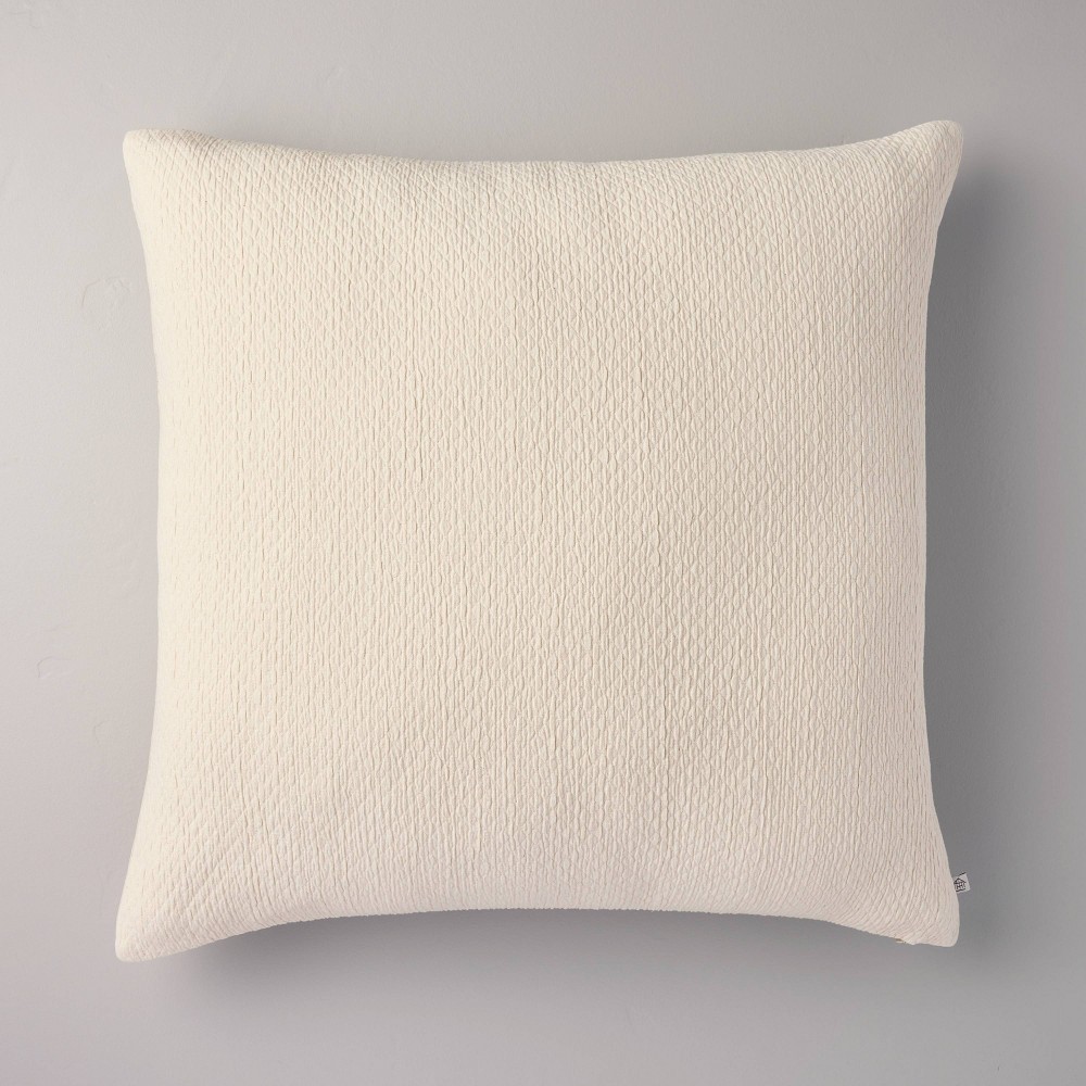26"x26" Micro Diamond Textured Euro Pillow Cream - Hearth & Hand™ with Magnolia