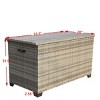 148 Gallon Wicker Deck Box, All-Weather Storage Box, Rattan Storage Bin For Patio Furniture, Pool Storage with Steel Frame-Coolbibila - 3 of 4