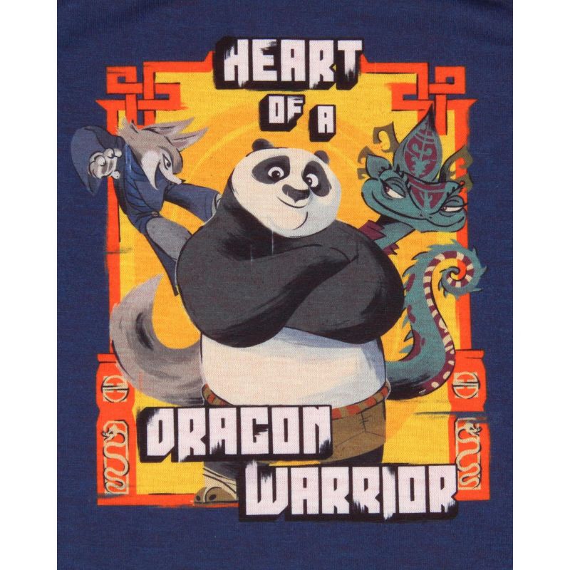 Kung Fu Panda 4 Toddler Boy's Heart of a Dragon Warrior Sleep Pajama Set Blue, 4 of 8