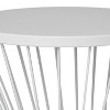 Okak 16" Outdoor/Indoor Side Table Modern Iron End Table Hourglass Open Cage Design Decorative Bistro Table for Patio Garden Yard Deck, White - 3 of 4