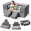 6-Piece Modular Kids Play Couch, Convertible Toddler Foam Sofa with Removable Cover for Bedroom & Playroom - 2 of 4