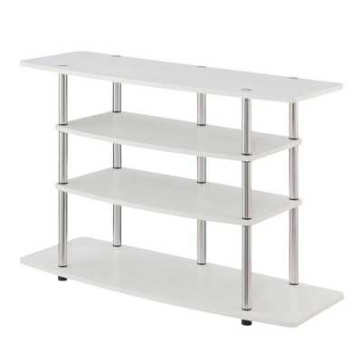 Designs2Go No Tools Wide Highboy 4 Tier TV Stand for TVs up to 43" White - Breighton Home