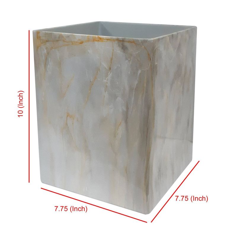 Stone Hedge Resin Decorative Bathroom Wastebasket - Nu Steel, 3 of 7