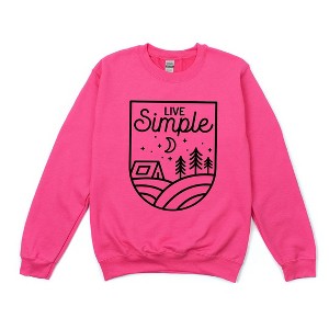 Simply Sage Market Women's Graphic Sweatshirt Live Simple Tent - 1 of 3