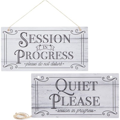 Stockroom Plus 2 Pack Hanging Door Sign for Therapist, Quiet Please Session in Progress (5 x 10 in)