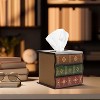 Classic Antique Book Tissue Box Cover, Brown Wooden Retro Design for Living Room and Office Decor - 3 of 4