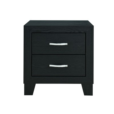 NicBex 2 Drawer Vertical Dresser for Bedroom,Storage Chest of Drawers with Metal Handles for Living Room,Entryway,Hallway,Black