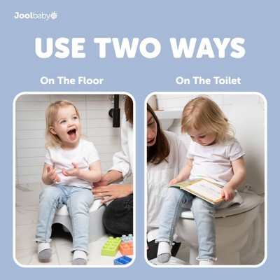Gray 2-in-1 Potty Trainer Seat with Floor Base