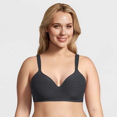 Beauty by Bali Women's Foam Wirefree Bra B540 - Black Dot 36B