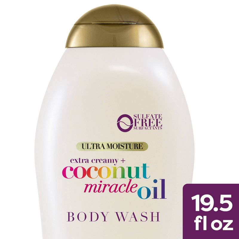 OGX Extra Creamy + Coconut Miracle Oil Ultra Moisture Body Wash - 19.5 fl oz, 1 of 6