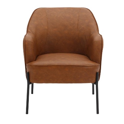 Daniella 27'' Camel Faux Leather Contemporary Accent Chair