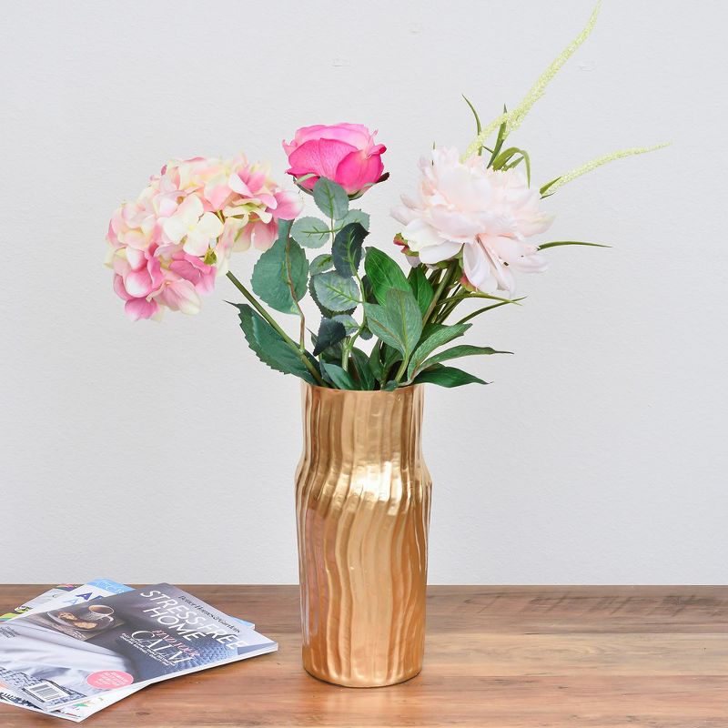 Berkware Gold Textured Design Flower Vase, 2 of 5