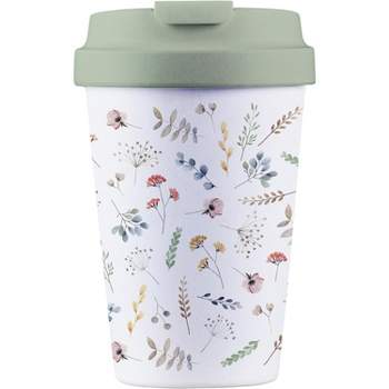 Plant-Based Sustainable Deluxe Cup, Reusable Compact Coffee Mug with Resealable Lid